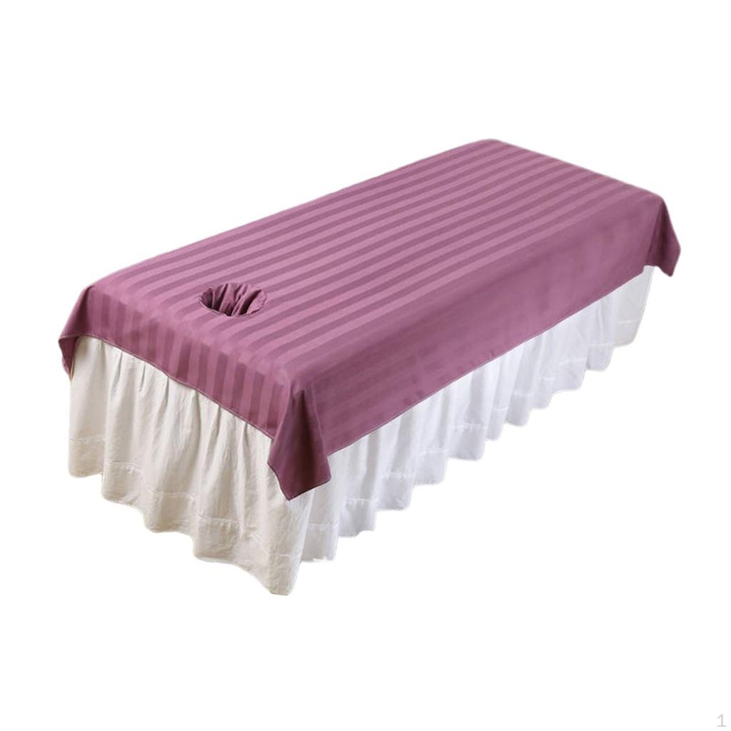 Beauty Bed Cover with Face Hole, Washable Protector for Massage Table in Indoor Settings
