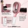 Hair Spray Comb with Fine Mist - 2-in-1 Water Tank Brush for Hydration & Scalp Exfoliation, Travel-Friendly Daily Hair Care Tool
