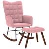 VidaXL Rocking Chair with Pink Velvet Footrest, Rocking Armchair, Lounge Chair, Living Room Seat, Chair, Chair of 4016847