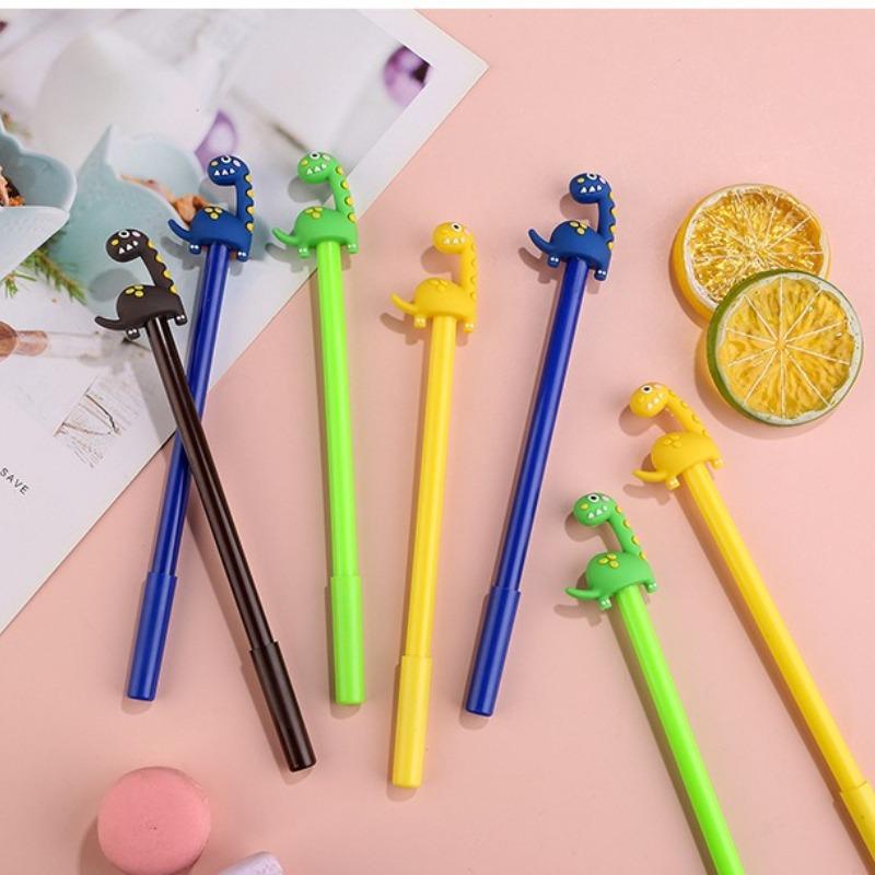 10Pcs Cartoon Spotted Dinosaur Pen 0.5mm Quick Drying Hand Free Suitable for Office Work, Daily Writing, Diaries, and Student Classroom Prizes Back To