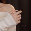 925 Sterling Silver Shiny Zircon Geometric Ring for Women  Simple Elegant Party Wedding Jewelry Accessories