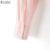 ZANZEA Women Casual Fake Two Piece Solid Color Long Sleeve Shirts