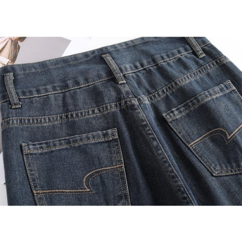 Harlan Jeans mit hoher Taille für Damen Herbst Retro Birnenförmiges Design mit einer schlanken Baggy Rüben-Daddy-Hose