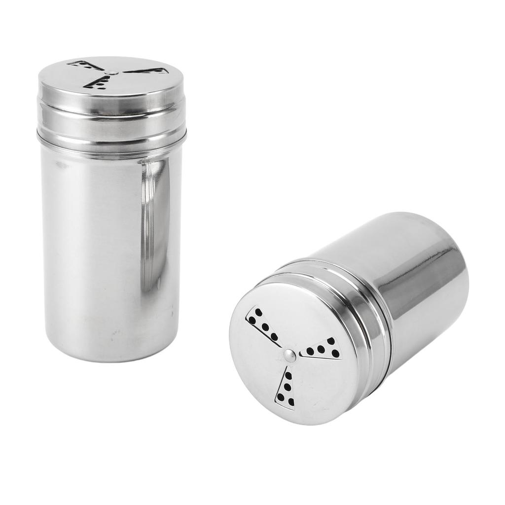 Saliera in Acciaio Inossidabile 304 con Fori Regolabili, Contenitore Dosatore per Spezie per Cucina, Barbecue, Campeggio 2 Pezzi