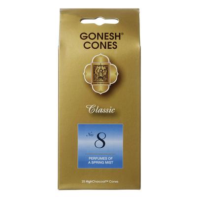 GONESH Classic 8 Incense Cones No. (25 Pieces)