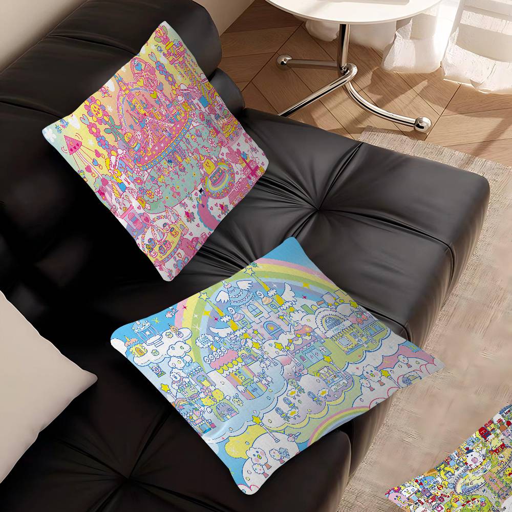 Game Cute Cartoon T-Tamagotchi Pillow Anime Pillow Sofa Bed Head Pillow Cover Cushion Cover 45x45 Cm Fashion
