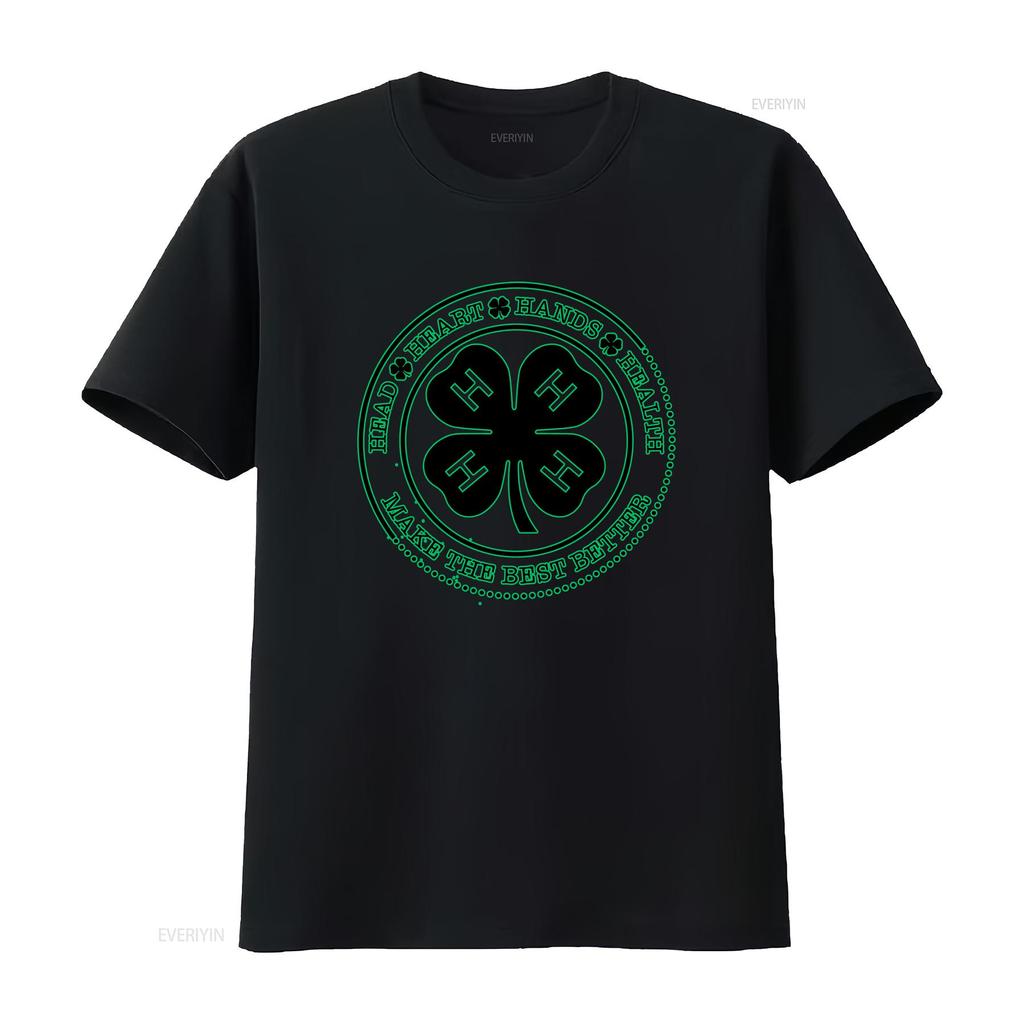 4 H Life T Shirt Mom Dad Lucky Goat St Patricks Day Cow 4H Uncle Handmade  Vintage Washed Stylish Casual Soft Designer Clothes