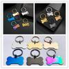 Stainless Steel Hollow Paw Print Bone Tag - DIY Titanium Steel Pet Anti-Lost ID Tag with Metal Split Ring.