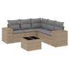 VidaXL Garden Lounge Set with Cushions 6 Pcs, Patio Sofas, Patio Furniture Set, Outdoor Furniture, Beige 3254896