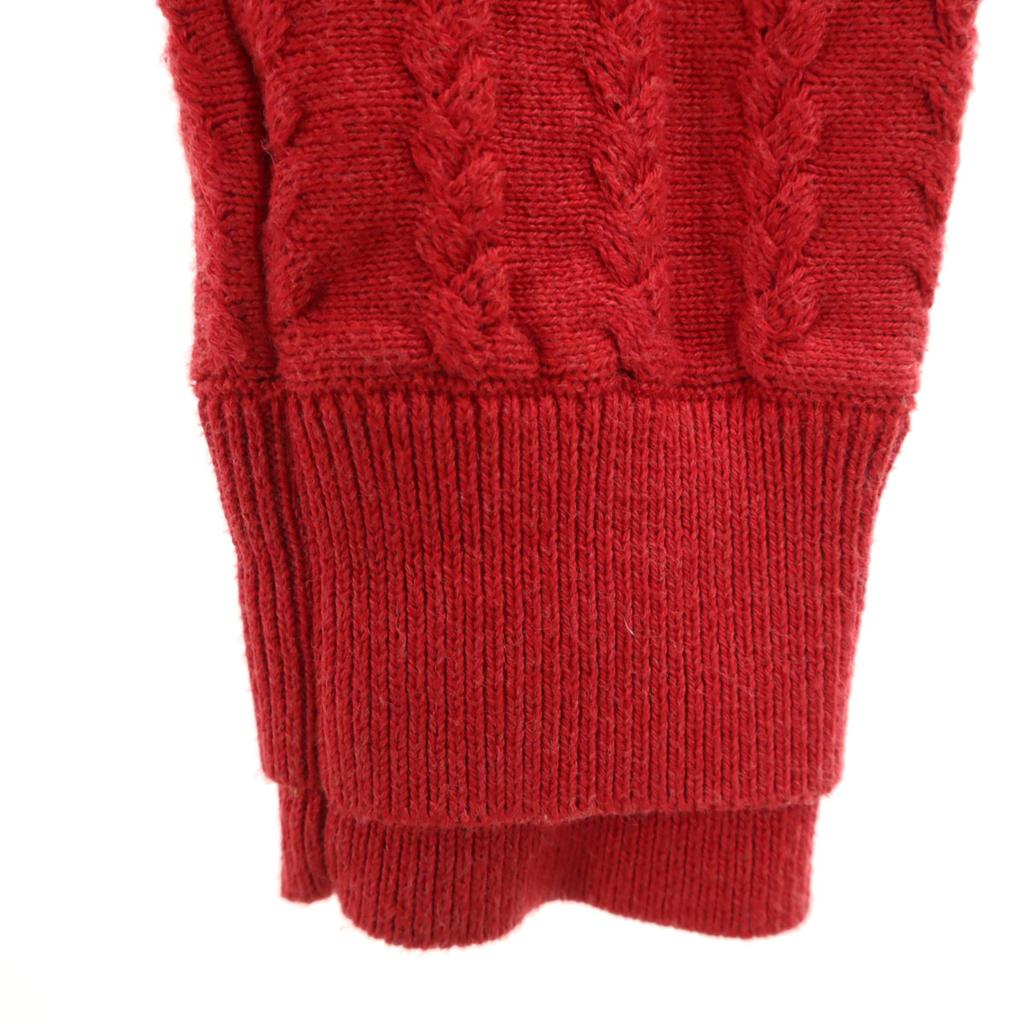 LACOSTE Long sleeve V-neck Layered knit 34 Red sweater Women Used
