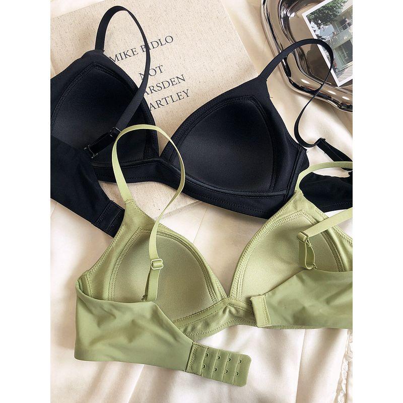 Summer Ice Silk without Steel Ring Triangle Cup Push up Natural-looking Cool Feeling Quick-Drying Intimates Seamless Smooth Bra