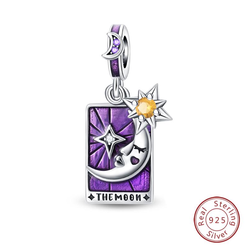 100% Copper Exquisite Tarot Cards Bracelet Pendants Blood Red Fire Snake Rose Charms Beads Diy Jewelry For Women