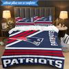 New England Football Team Logo 3-teilige Bettwäsche, inklusive 1 Bettbezug und 2 Kissenbezügen. Perfekt für Weihnachten, ideal für Schlafzimmer, Wohnheim