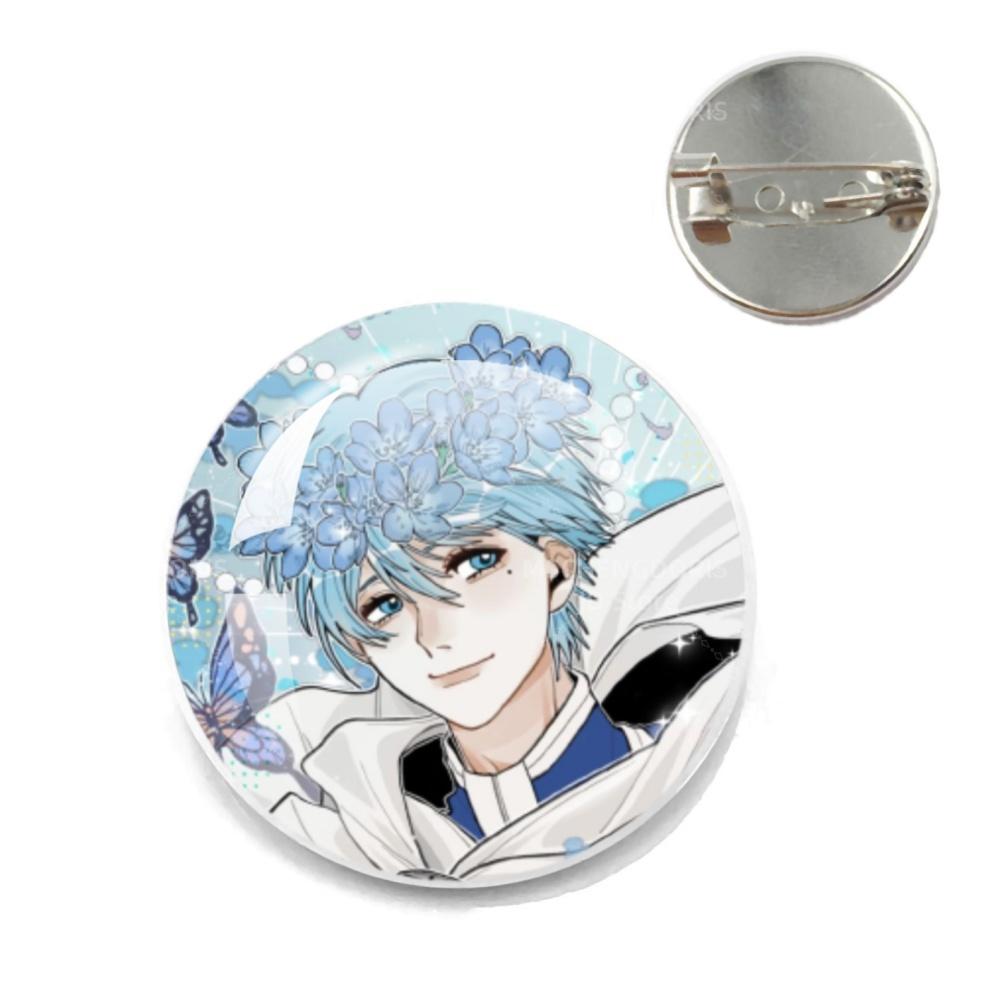 Anime Frieren Pins Cartoon Badge Round Creative Glass Metal Brooches For Backpack Jewelry Accessories Gifts