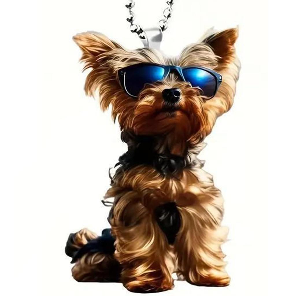 Swing Dog - Car Hanging Ornament, Dog Car Ornament, Figurine Car Mirror Hanging, 2D