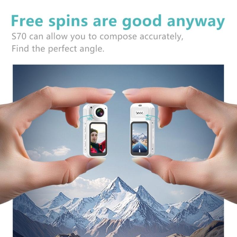 1.47in Screen Mini thumb Camera 2.7K Video Featuring 180 degree Rotating Lens To Capture Unique Perspective Easily