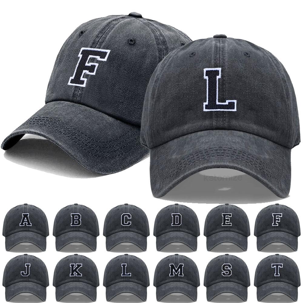 Yiran Bag Women's Initial Letter A-Z Embroider Baseball Cap For Men Womne Washed Cotton Dad Hat Fashion Team Sport Visors Snapback Caps Cm