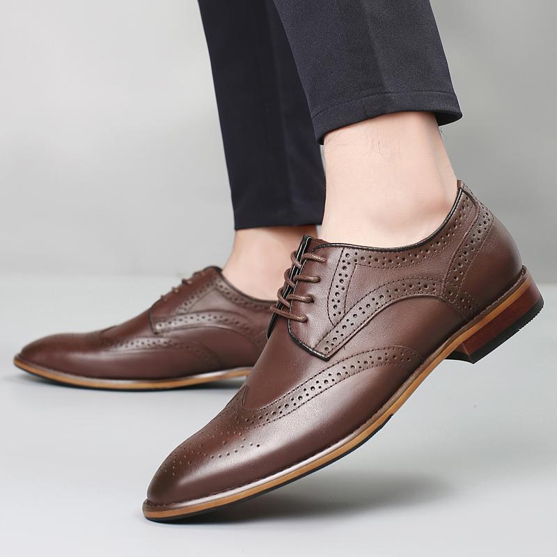 Fashion Genuine Leather Formal Shoes for Men All-match Outdoor Oxfords Male Wedding Party Office Business Shoe Male Comfortable Flats