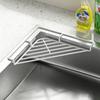 Stainless Steel Sink Corner Rack Anti-Rust Punch-Free Dish Drying Rack Quick Water Drainage Hollowed Dishcloth Sponge Stand
