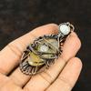 Evil Eye Plume Agate Copper Wire Wrapped Pendant Moonstone Copper Jewelry Handmade Pendant Moonstone Pendant Evil Eye Jewelry Gift For Mom