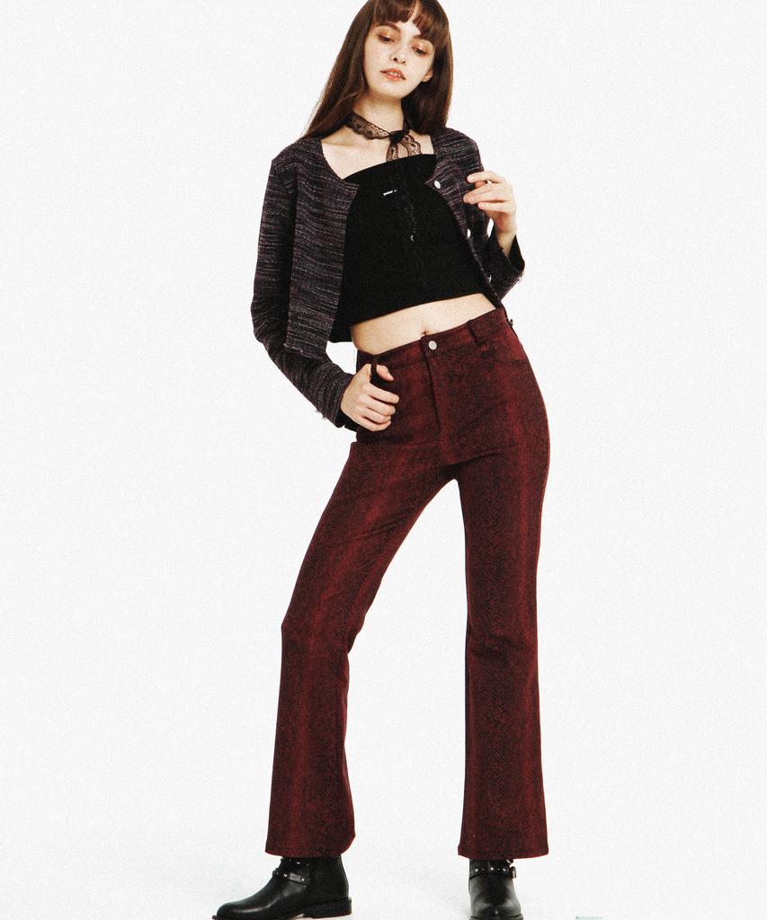 PALETTE Python Bootcut Pants (Burgundy)