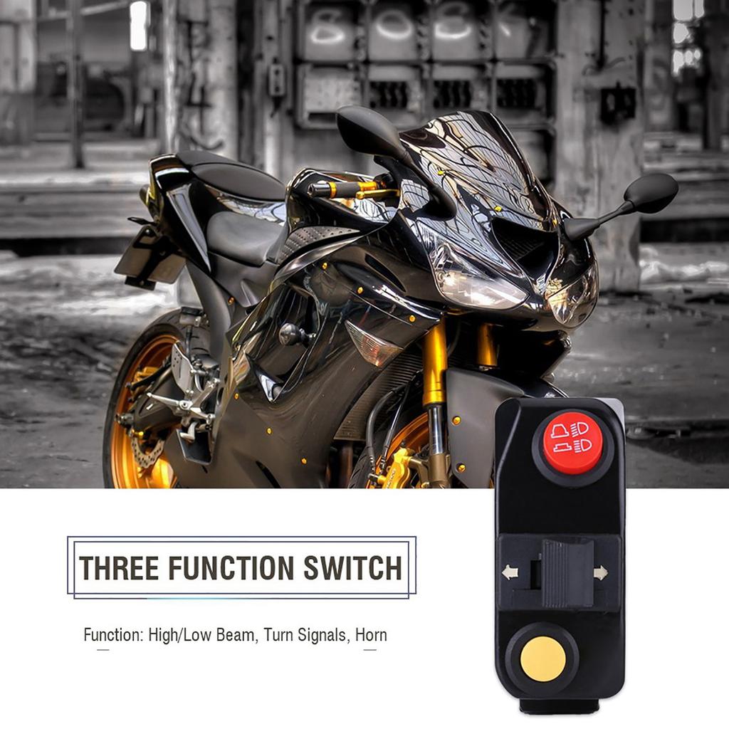 78" Motorcycle Handlebar Mount Switches with Horn Turn Signal High Low Beam Control Black