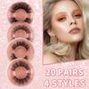 1 Pair Of Natural Thick False Eyelashes 4 Mixed And Matched Simulated Fried Eyelashes Curled Eyelashes
