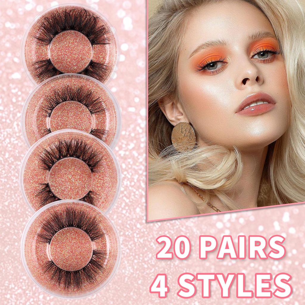 1 Pair Of Natural Thick False Eyelashes 4 Mixed And Matched Simulated Fried Eyelashes Curled Eyelashes