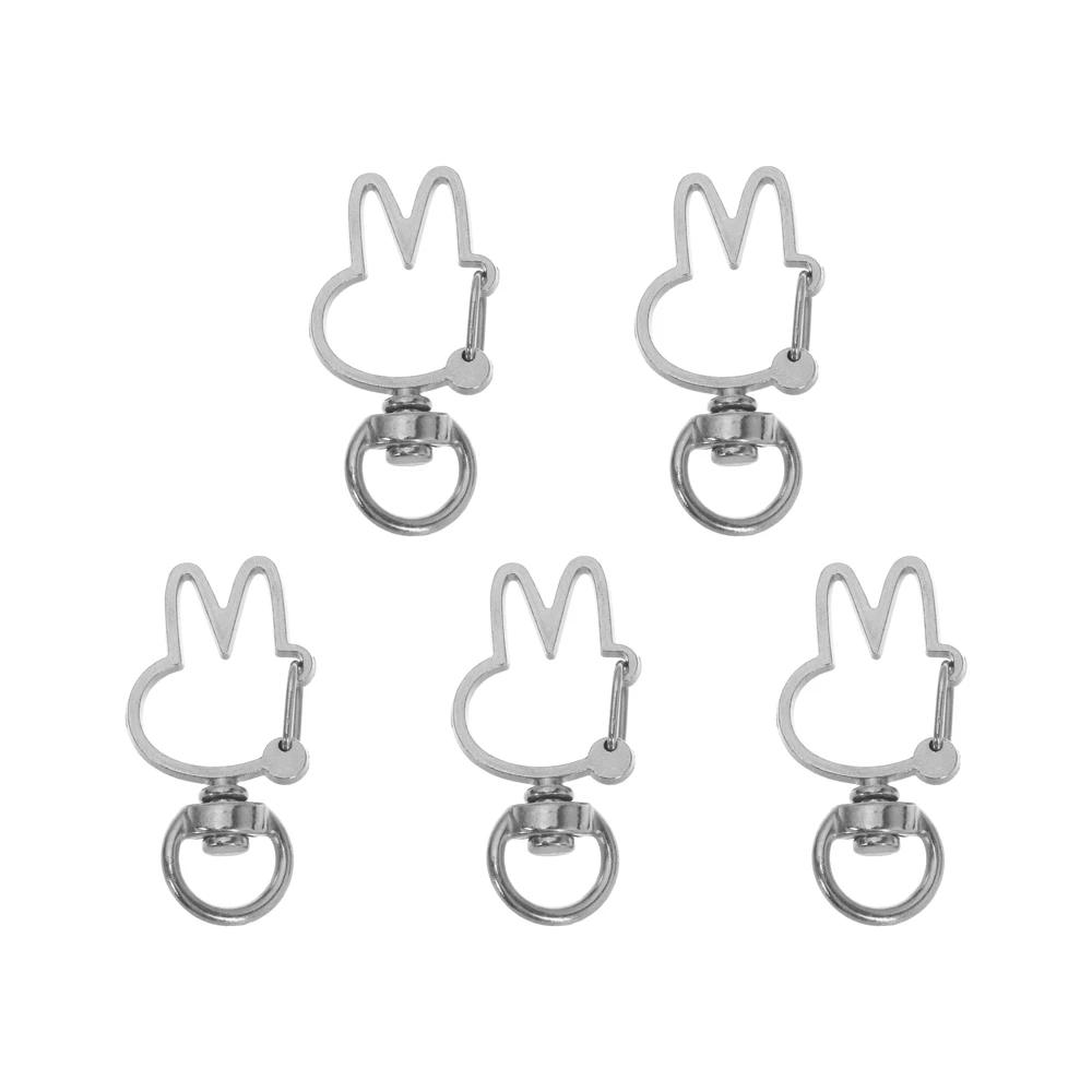 5pcs Metal Key Pendant Key Ring DIY Keychain Lobster Lobster Clasp Hooks Trigger Clips Buckles Snap Hook