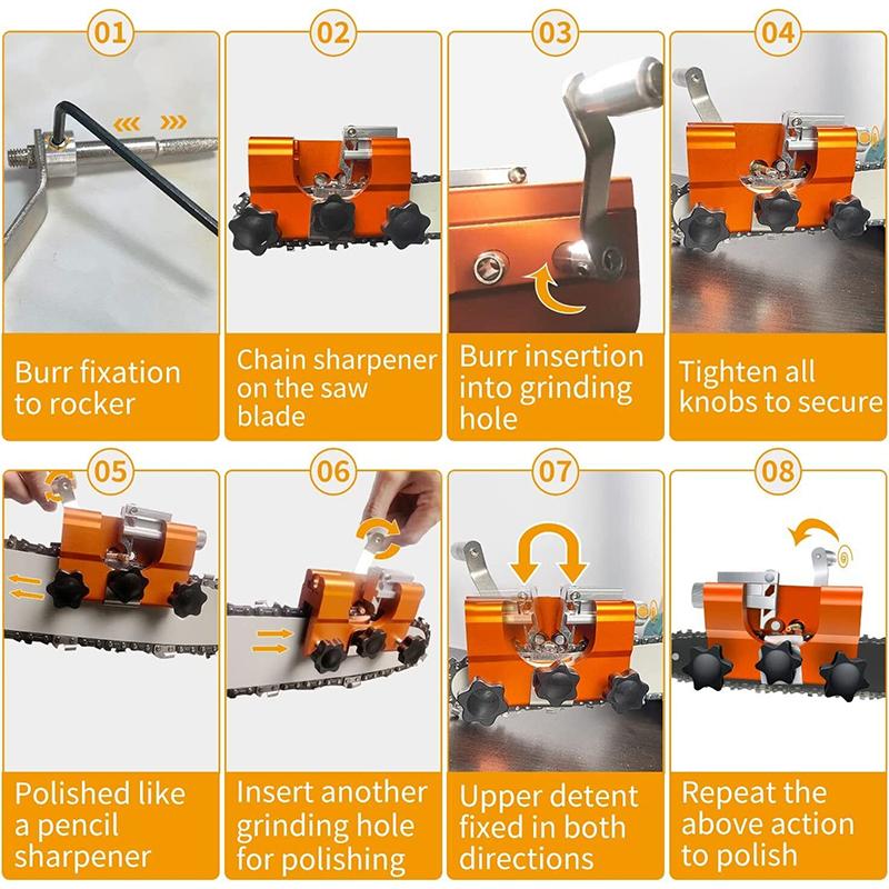 Ostrzałka do pił łańcuchowych Korba ręczna Ostrzałka do ostrzy pił łańcuchowych Przyrząd do ostrzenia pił łańcuchowych
