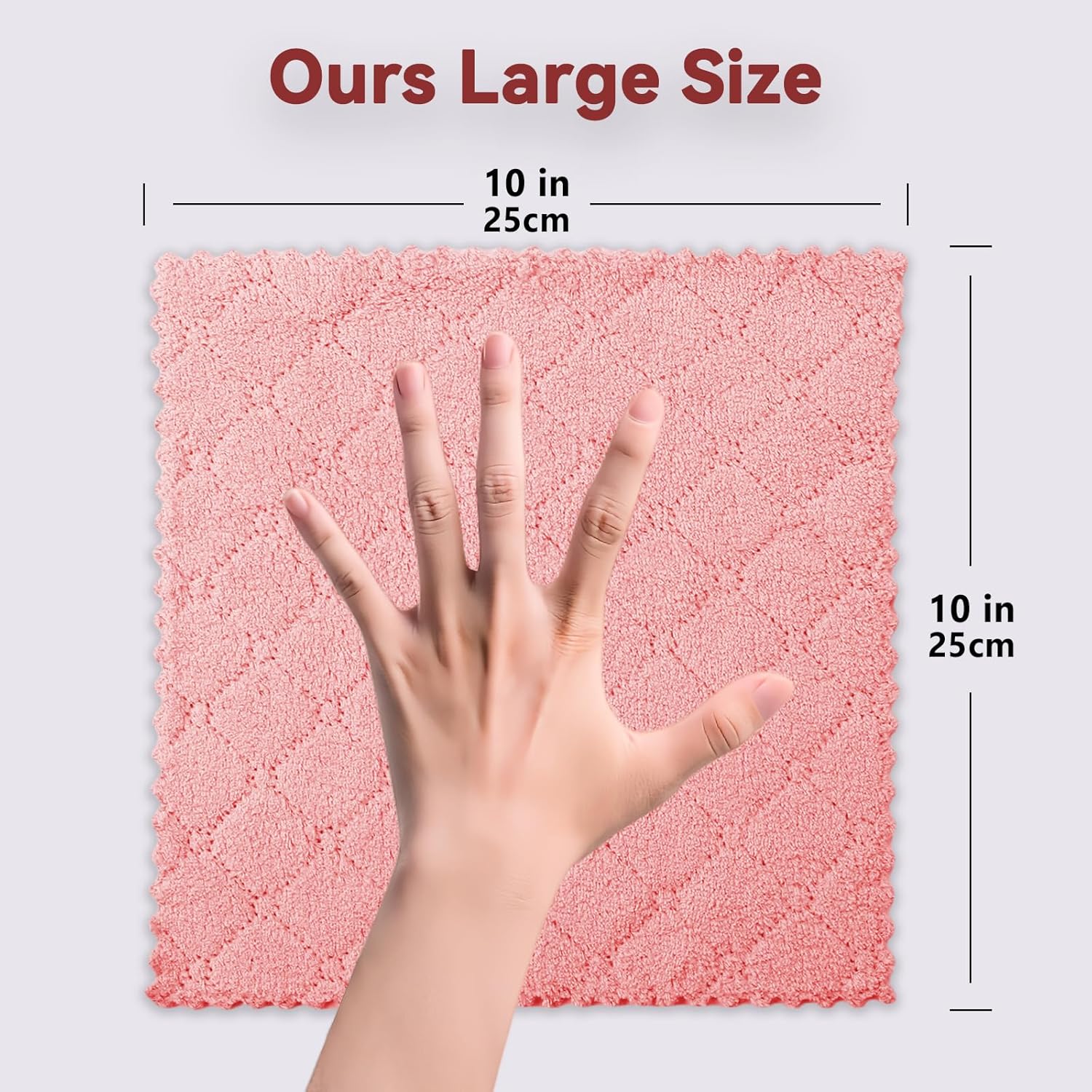 12-Pack Kitchen Cloth, Dish Towels, Microfiber Cleaning Cloths, Premium Coral Fleece Reuseable Fast Drying Cloths for Kitchen, Bathroom, Restroom and