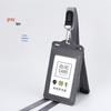 Genuine Leather Work ID Holder with Lanyard, Four Card Slots, Employee Badge Neck Strap.