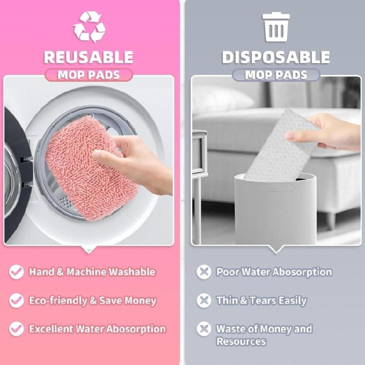 Replacement Cleaning Sheets 4 Pieces Machine Washable Microfiber For Tile Concrete Wood Grounds Washable