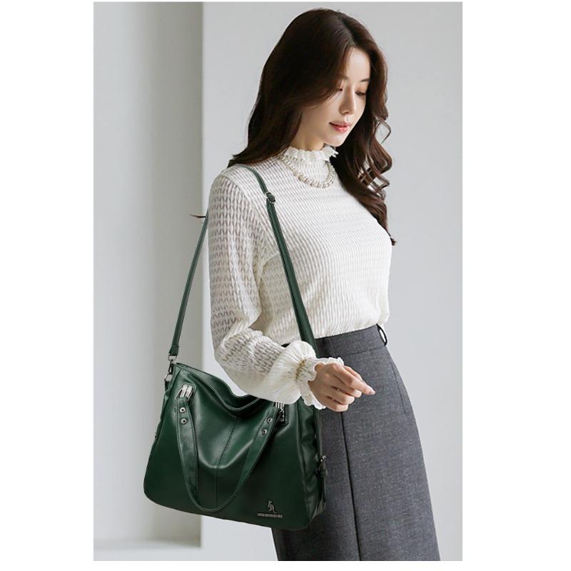 Elegant Vintage PU Leather Handbag for Women Large Capacity Shoulder Bag Top Handles & Detachable Shoulder Strap Simple Daily Bag Ladies Holiday Gifts