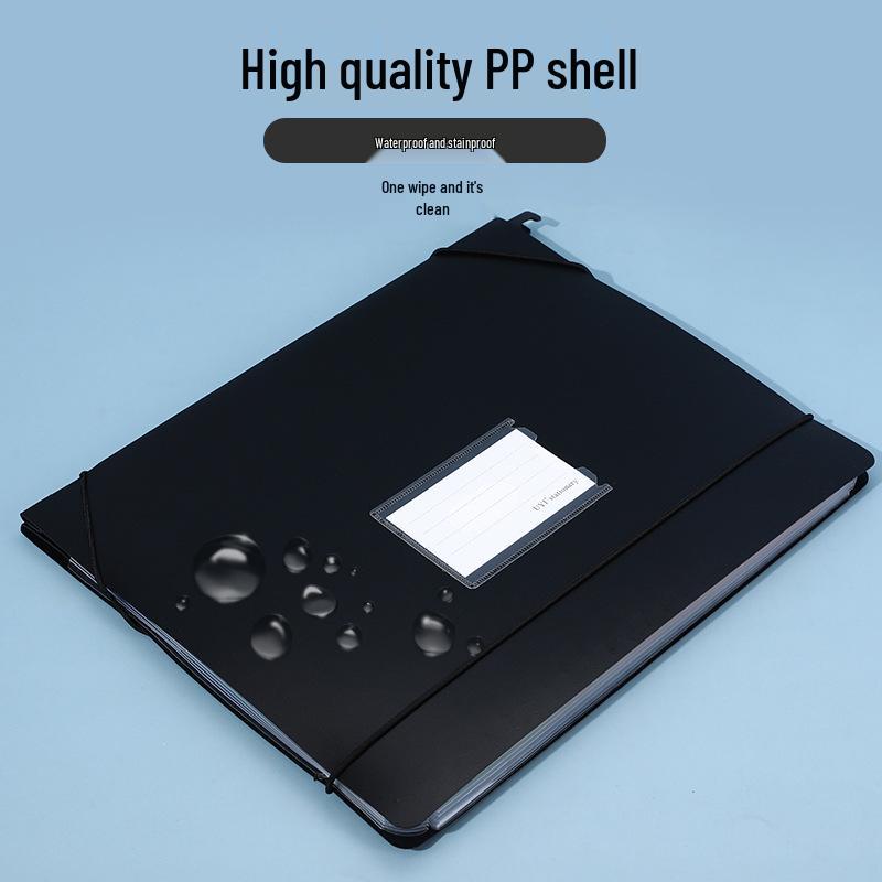 Double-Sided Waterproof Accordion Folder: 7/13 Grids for Office Document Storage