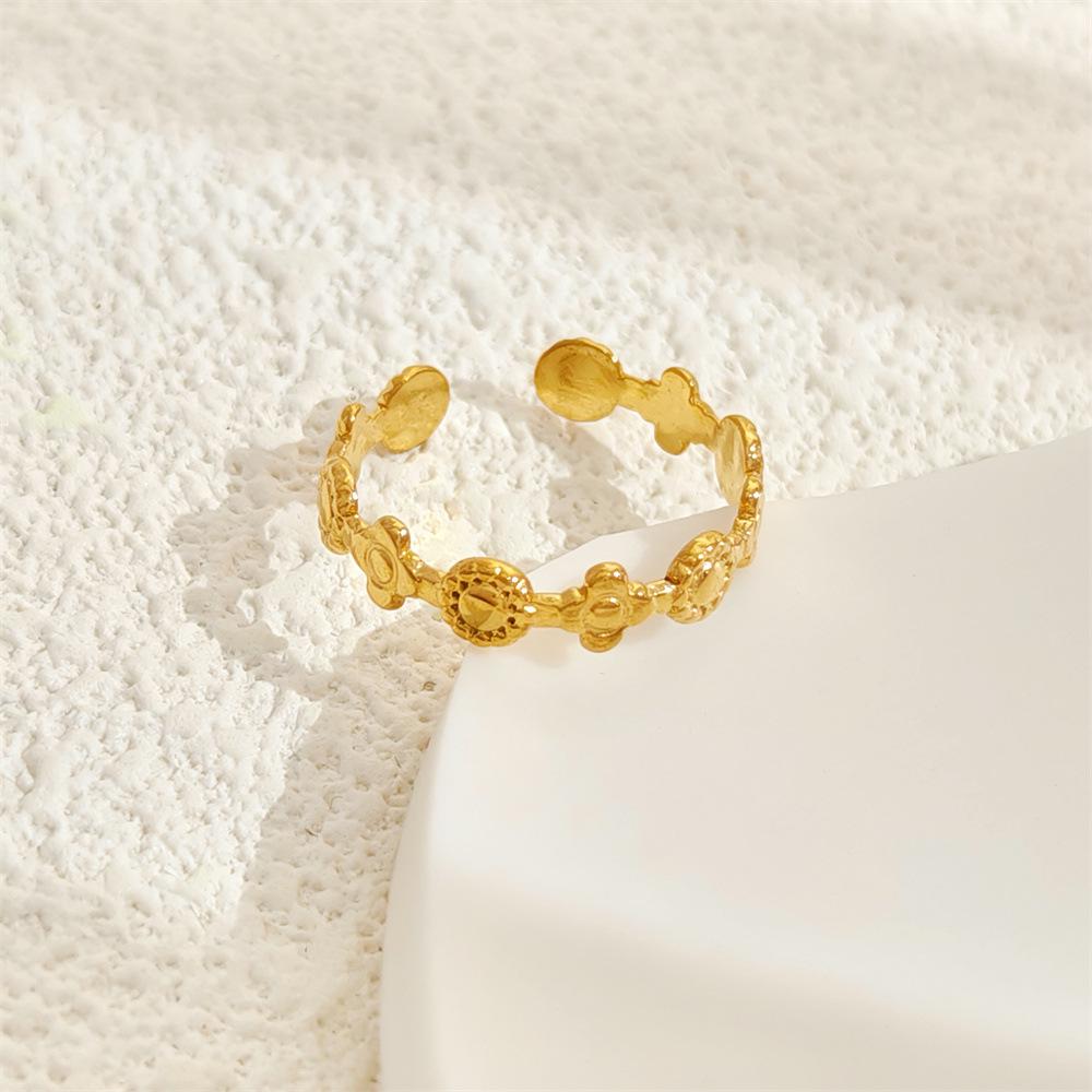 Регулируемое женское золотое кольцо из нержавеющей стали – Простой, стильный дизайн Adjustable