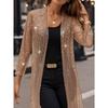 New Women's Elegant Shiny Mesh 3/4 Sleeve Open Cardigan, Fashion Casual Spring Summer Top for Women, European American Style