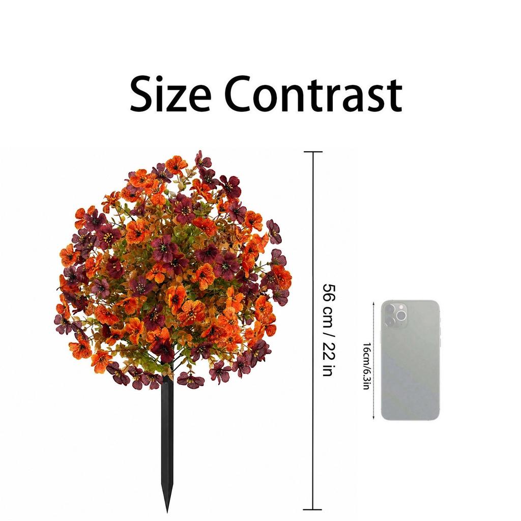 2pc Artificial Flower Garden Stakes for Outdoor Yard Decoration Durable Plastic Stem with Realistic Floral Design for Autumn Seasonal Display