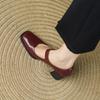 Krazing Pot Sheepskin Fashion Summer Spring Autumn Thick High Heels Metal Buckle Women  European Design Square Toe Pumps