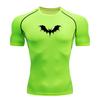 Herren Kompressions-Fitness-Sport-T-Shirt, Gothic Dunkle Fledermaus-Silhouette Aufdruck, Schnelltrocknend, Atmungsaktiv, Athletisches Oberteil für das Training