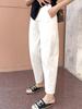 2025 Spring/Autumn Plus Size Harem Jeans for Pear-Shaped Women - Slimming & Hip-Covering Cropped Dad Jeans