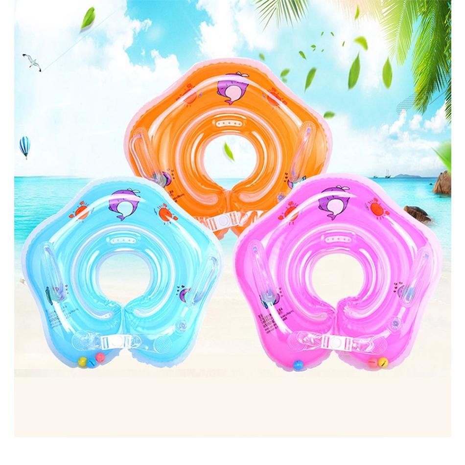 Baby Swimming Pool Bath Shower Neck Floating Water Tub Inflatable Ring Circle For Early Learning