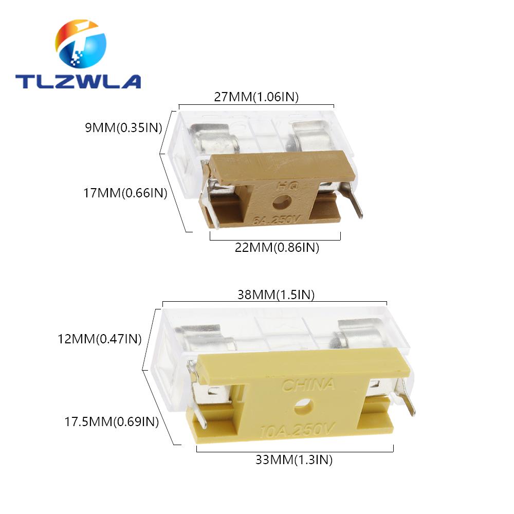 5PCS 5*20mm 6*30mm 250V Glass Fuse Holder Transparent Holder With Transparent Cover Fuse Blocks 5X20MM 6X30MM Insurance Header Fuse Holders1