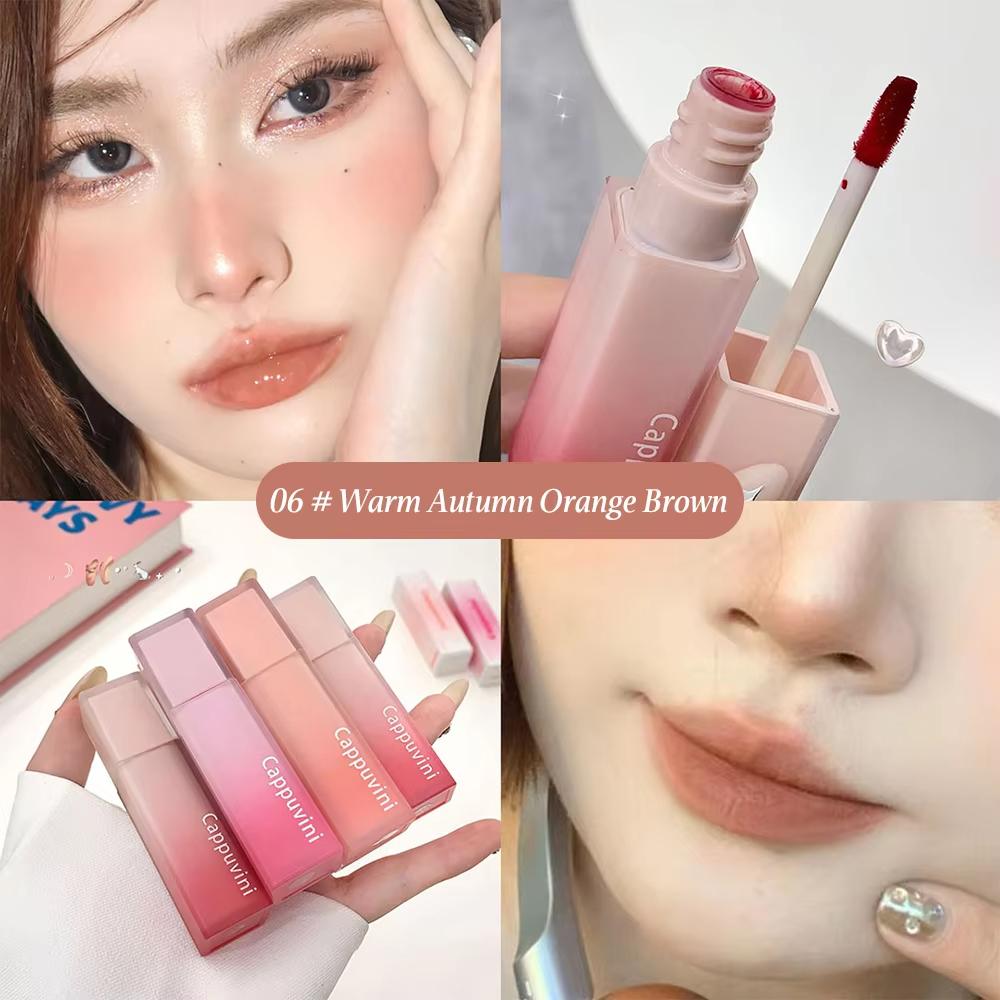Cappuvini Nude Water Mist Lip Glaze Matt Samt Weiß Lipgloss Langanhaltender Lippenstift