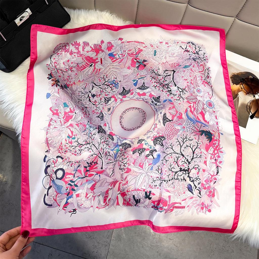 Fashion Square Fashion Foreign Style Small Silk Scarf Women'S Headband Decorative Scarf Dual-Purpose Small Square Scarf New Scarf