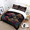 Rainbow Mushrooms Under Starry Background Bedding Set For Kids Luxury Gift 3Pcs Digital Print Comforter Set Soft Comfortable