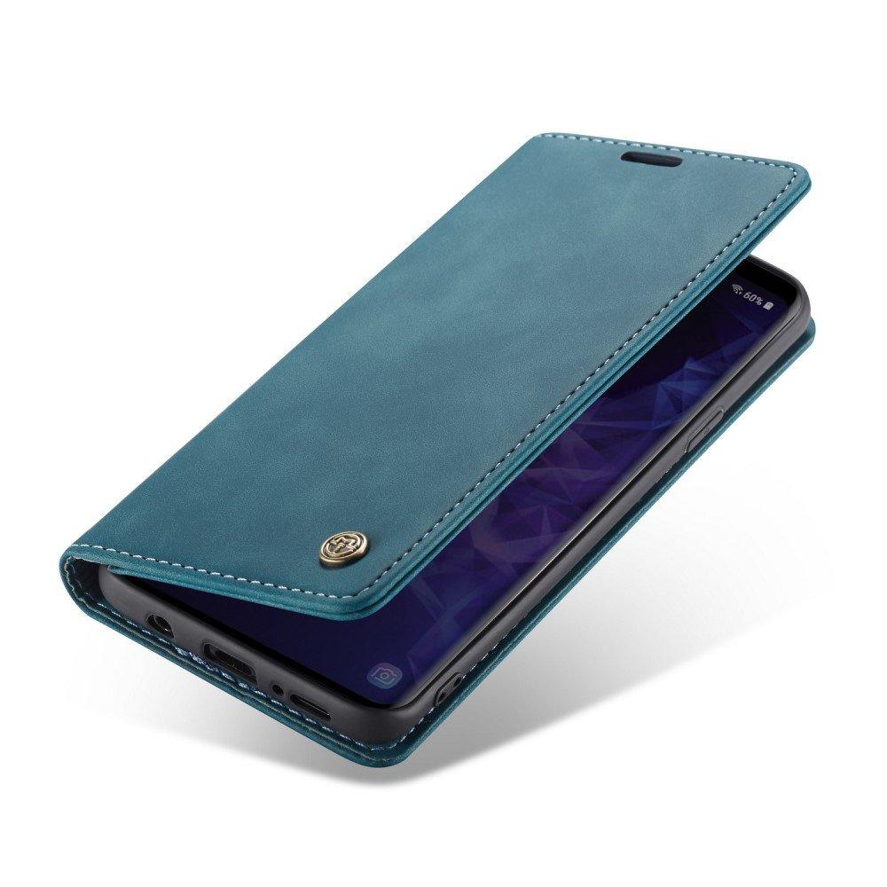 CASEME Case for Samsung Galaxy S9 Plus, Leather Wallet Case, Blue