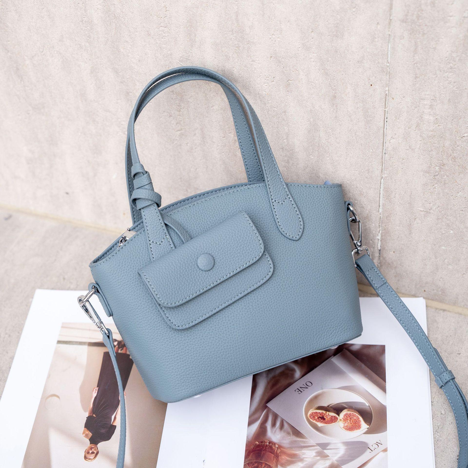 

Bag Shoulder Fashion Solid Color Oblique Span Bag чорний