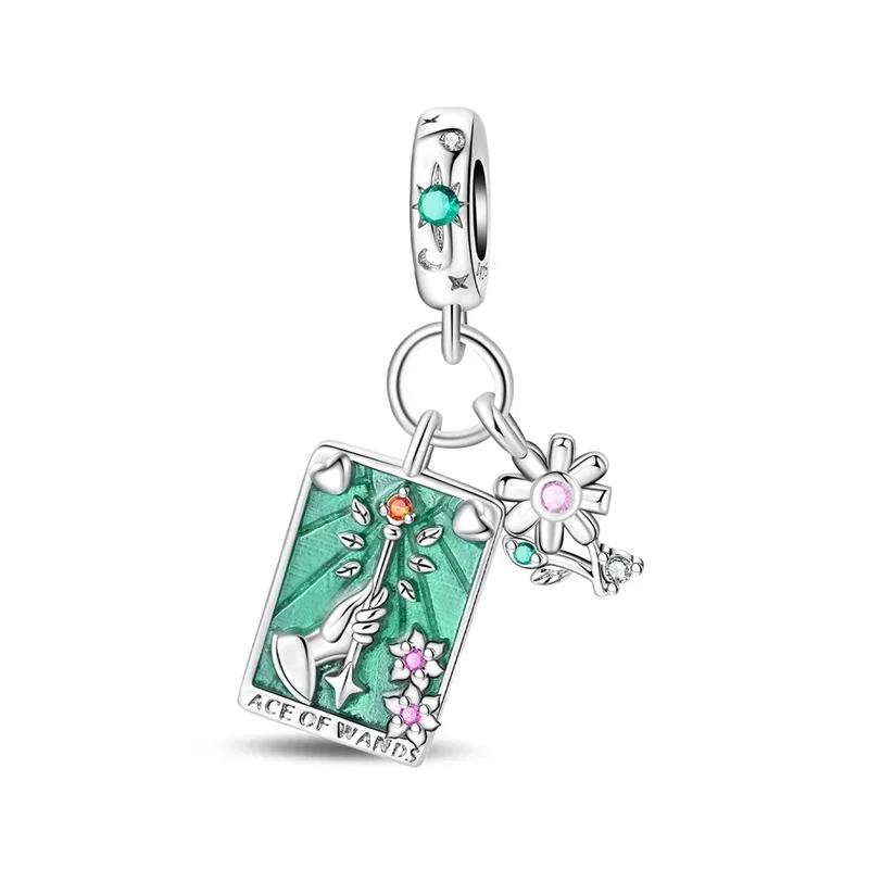 Luck Charm Copper Craft Four Leaf Clover Green Tree Frog Turtle Bead Pendant Ideal For Bracelet Women Diy Jewelry Present