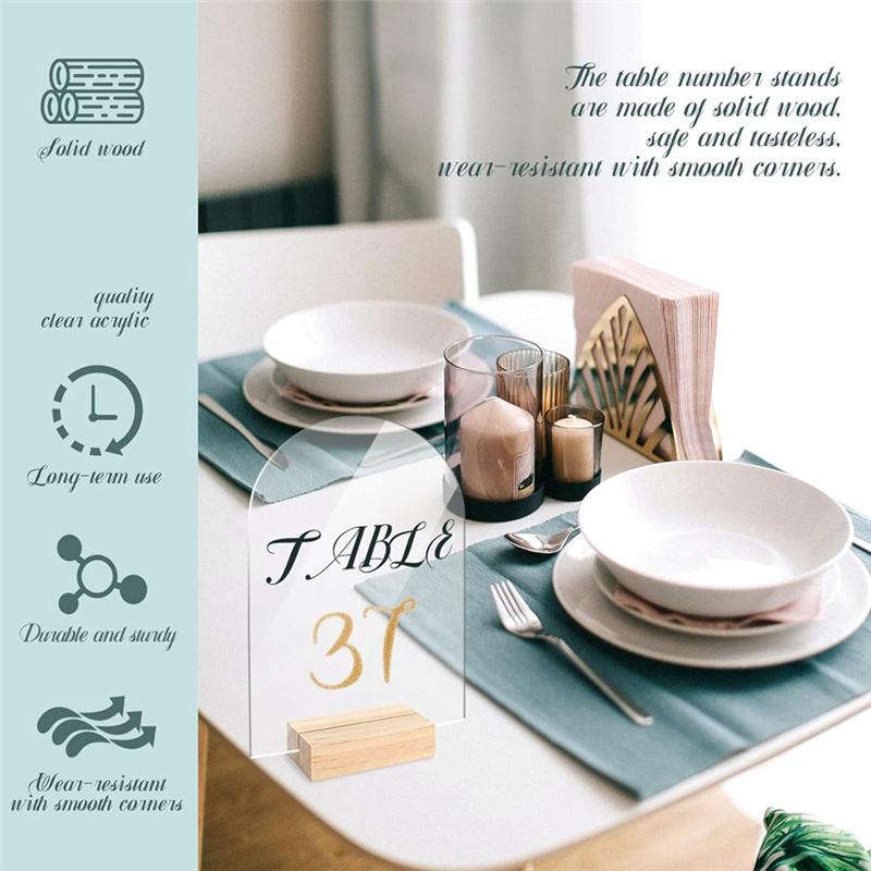 A25F-DIY Wedding Table Signs Acrylic Wedding Table Numbers 5Pcs 5X7 Inch DIY Party Decorations Wedding Table Cards прозрачный